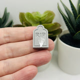 Skeleton Tombstone Halloween Charms, 15x24mm