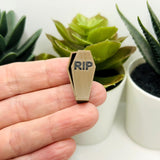 3D Brown Halloween Coffin Charms, 14x28mm