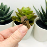 3D Brown Halloween Coffin Charms, 14x28mm