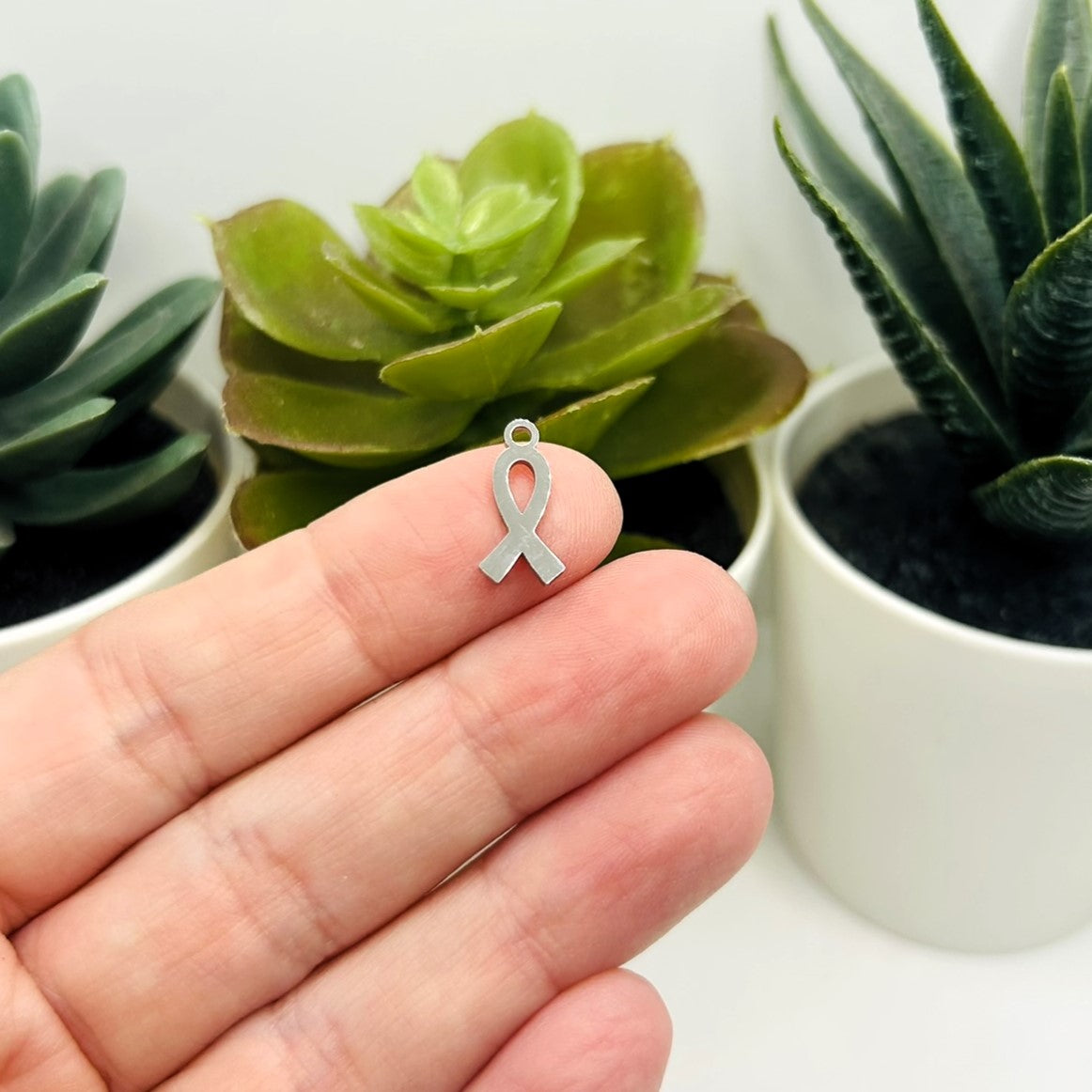 Stainless Steel Awareness Ribbon Charms – 14x6mm – Durable Support ...