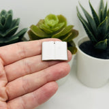 3D Dark Brown Open Book Charms, 25x20mm