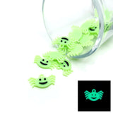 glow-in-the-dark Halloween spider charm – 18x11mm – cute spooky charm for Halloween jewelry and crafts