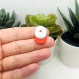 Red and White Baseball Hat Charms, 15x22mm