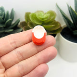 Red and White Baseball Hat Charms, 15x22mm