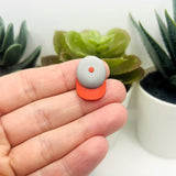 Red and Gray Baseball Hat Charms, 15x22mm