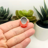 Red and Gray Baseball Hat Charms, 15x22mm