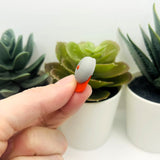 Red and Gray Baseball Hat Charms, 15x22mm