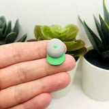 Green and Gray Baseball Hat Charms, 15x22mm