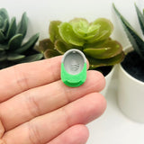 Green and Gray Baseball Hat Charms, 15x22mm