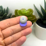 Purple and Gray Baseball Hat Charms, 15x22mm