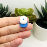 Blue and White Baseball Hat Charms, 15x22mm