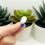 Blue and White Baseball Hat Charms, 15x22mm