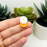 Orange and White Baseball Hat Charms, 15x22mm