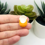 Orange and White Baseball Hat Charms, 15x22mm