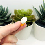 Orange and White Baseball Hat Charms, 15x22mm