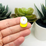 Yellow and White Baseball Hat Charms, 15x22mm
