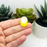 Yellow and White Baseball Hat Charms, 15x22mm