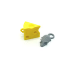 3D mouse, rat, and cheese wedge charms set – cute enamel animal and cheese charms for fun and whimsical jewelry projects