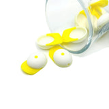 yellow and white baseball hat charm – 15x22mm – enamel sports cap charm for baseball jewelry and DIY projects