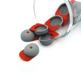 red and gray baseball hat charm – 15x22mm – enamel sports cap charm for athletic jewelry and crafts