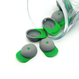 green and gray baseball hat charm – 15x22mm – enamel sports cap charm for baseball jewelry and accessories