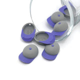 purple and gray baseball hat charm – 15x22mm – enamel sports cap charm for baseball jewelry and custom accessories