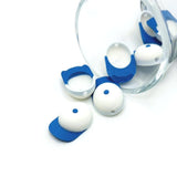 blue and white baseball hat charm – 15x22mm – sporty enamel charm for baseball-themed jewelry and accessories