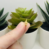 Golden Brass Cubic Zirconia Micro Pave Flower Charm, 10x9 mm