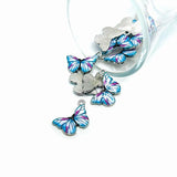 Purple, Blue and White Butterfly Charms, 14x20mm