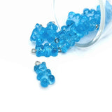 Blue Gummy Bear Resin 3D Charms with eye screw, 20x12mm