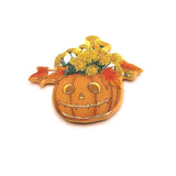 Halloween Jack O' Lantern Flower Basket Pendant, 33x38mm