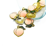 Enamel Georgia Peach Charms, 17x16.5mm