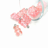 Pink Gummy Bear Resin 3D Charms with eye screw, 20x12mm