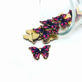 Purple Enamel and Gold Butterfly Charms, 16x22mm