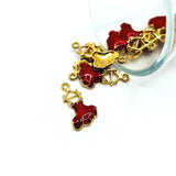 Red and Gold Flamenco Dress Charms, 22x13mm