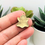 White Enamel Halloween Ghost Charm, 20x18mm