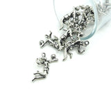 Silver Volleyball Girl 3D Charms, 20x27mm