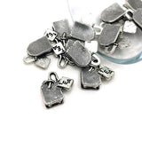 Silver Tea Bag 3D Charms, 15x15mm