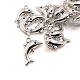Silver Dolphin 3D Charms, 17x11mm