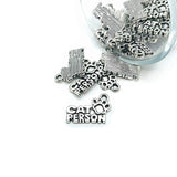 Silver Cat Person Pet Charms, 13x18mm
