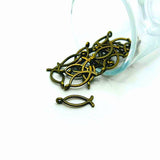 Bronze Ichthys Jesus Fish Charms, 20x8mm