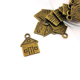Bronze House Charms, 16x12mm