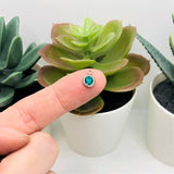 201 Stainless Steel, Aqua Blue December, Blue Zircon Birthstone Rhinestone Charms, 8x6mm