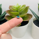 201 Stainless Steel, Aqua Blue December, Blue Zircon Birthstone Rhinestone Charms, 8x6mm