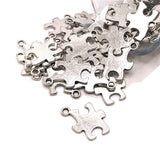 Silver Autism Awareness Puzzle Piece Charms, 22x14mm