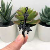 Black Enamel Inverted Cross Pendants, 54x38mm