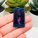The Moon Black and Pink Tarot Card Charms, 39x22mm