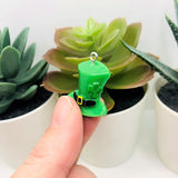 St. Patrick's Day Green Leprechaun Hat Pendant, 23x24mm