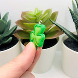 St. Patrick's Day Green Resin Four-Leaf Clover, 26x22mm