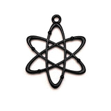 Black Atom Science Charms, 33x26mm